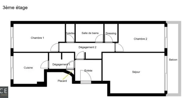 Appartement 3 pièces 79 m²