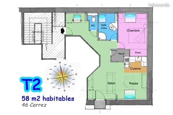 Appartement Location Gannat 2p 46m² 565€