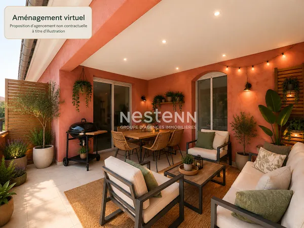 Vallauris - 4P - 85m² - Terrasse 15m² - Sud - Dernier étage - 2 parkings - Cave - Calme
