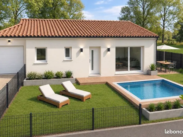 Maison de plain pied 3 chambres avec garage à St Christol (Entre vignes)