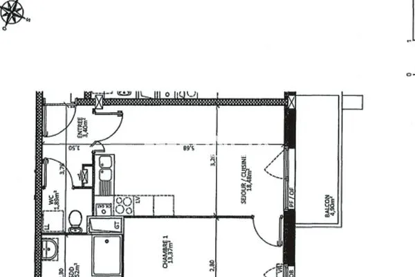 Appartement 2 pièces 43 m²