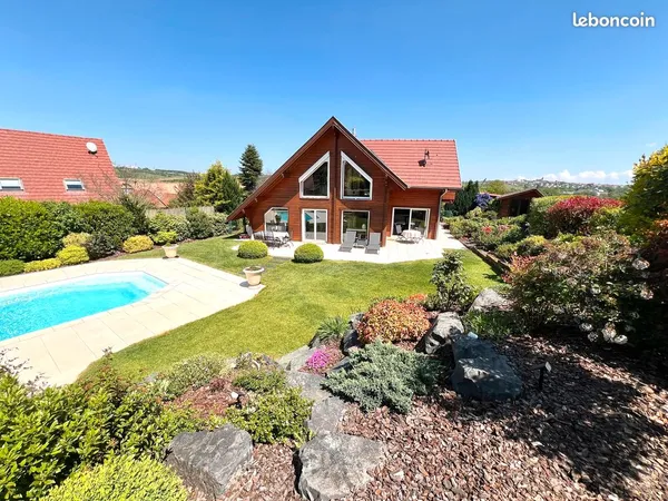 Superbe contemporaine climatisée à ossature bois 2005 4P 163m2 sol prestations HDG piscine jardin pa