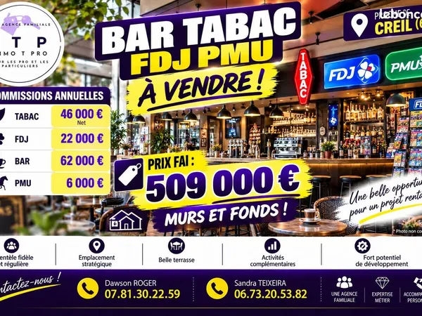 Bar, fdj, pmu, tabac Creil