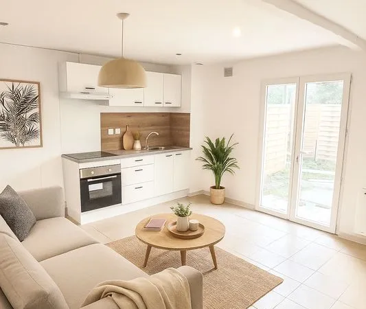 Appartement 1 chambre + 1 bureau - spacieux 50m² proche commerce