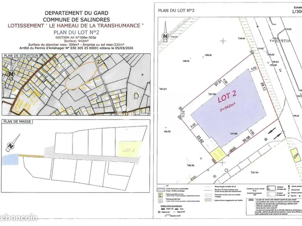 Terrain 942 m² Salindres