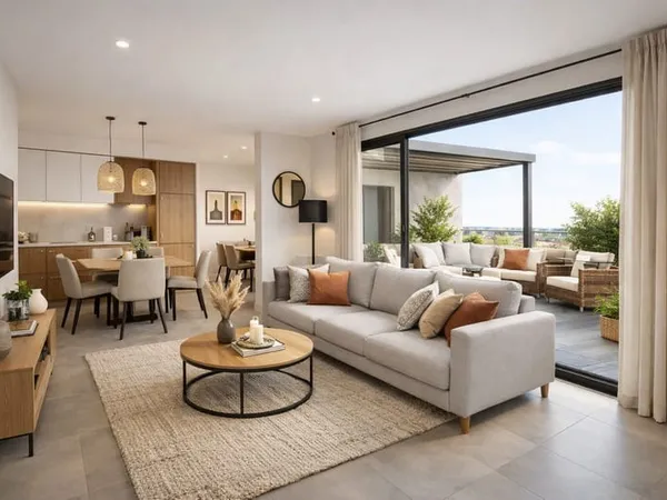 PROCHE PARC DE LA COLOMBIERE - DERNIER ETAGE APT T3 NEUF AVEC TERRASSE