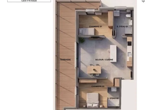 Appartement 3 pièces 67 m²