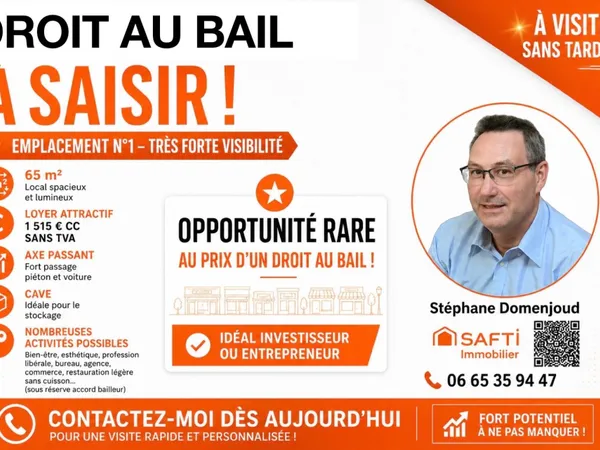 UNE ADRESSE PREMIUM, UN LOYER RARE, UN FORT POTENTIEL !