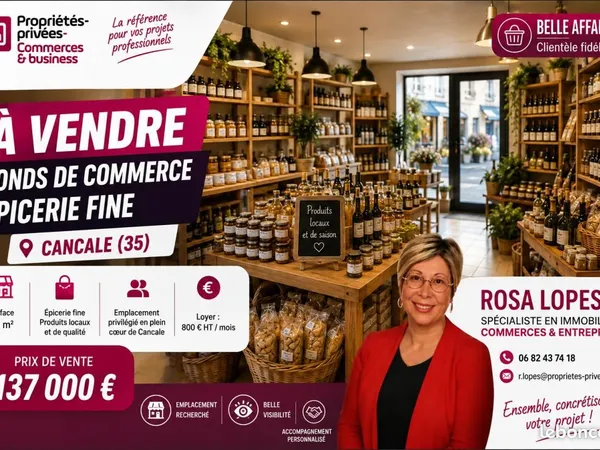 Fonds de commerce épicerie fine 45 m²