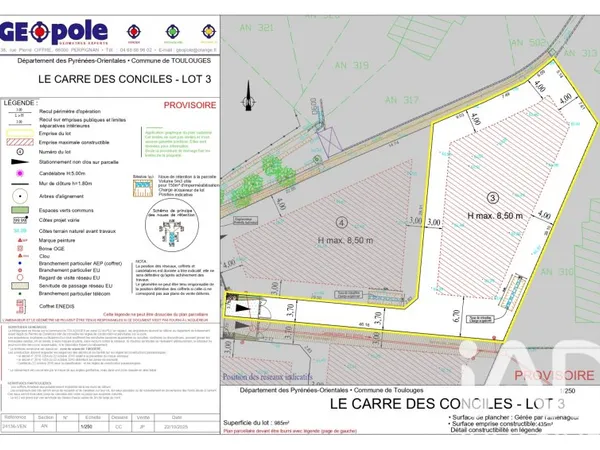 Terrain 985 m²