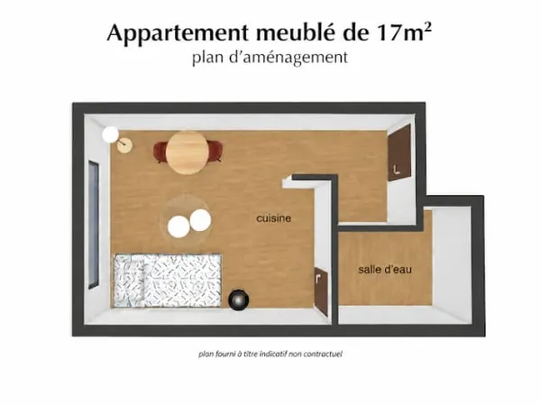 Appartement 1 pièce 17 m²