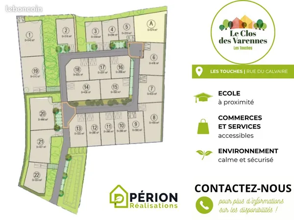 Terrain à bâtir 286 m² - Les Touches - Proche Nort-sur-Erdre - 68 500