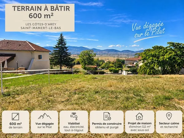 LES CÔTES-D'AREY - Terrain 600 m² viabilisé - Vue dégag?