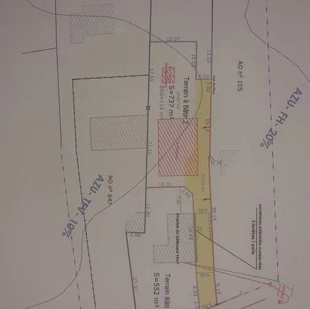 Vends terrain à bâtir 114 m2 emprise au sol