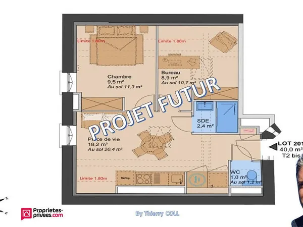 LYON 3€ ? T2 bis de 40 m²