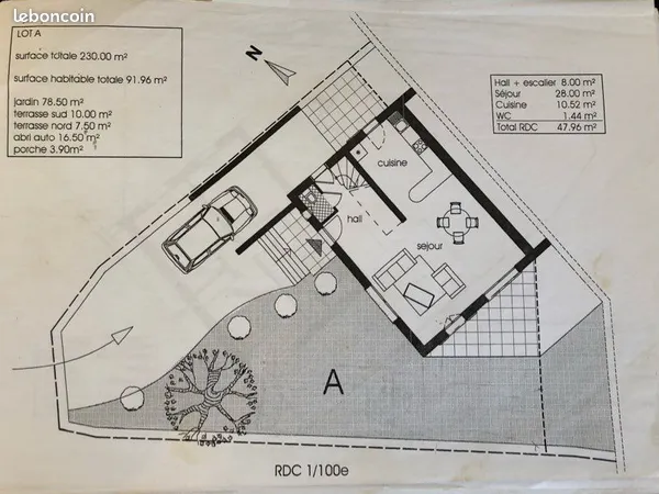 Maison T4 meublée avec garage et parking