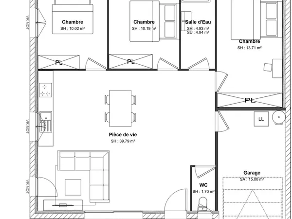 A Perpignan Sud, villa de plain pied avec garage et jardin en 3 Faces