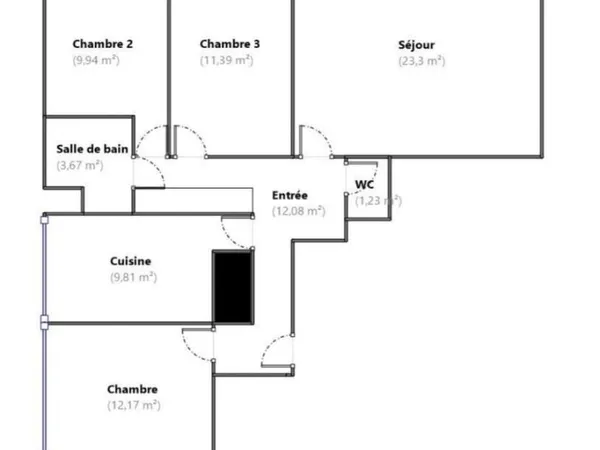 Appartement 4 pièces 83 m²