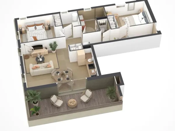 Appartement 3 pièces 68 m²