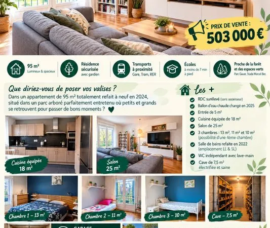 Appartement de 95m2 T4/T5