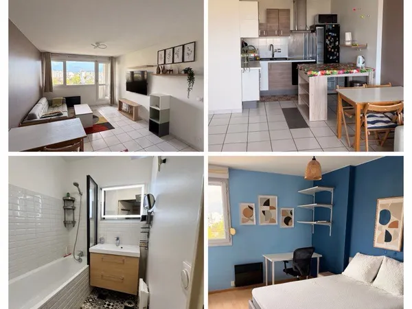 T2 meublé, balcon avec superbe vue, cave et parking à vélo. Garage 17m2 en option