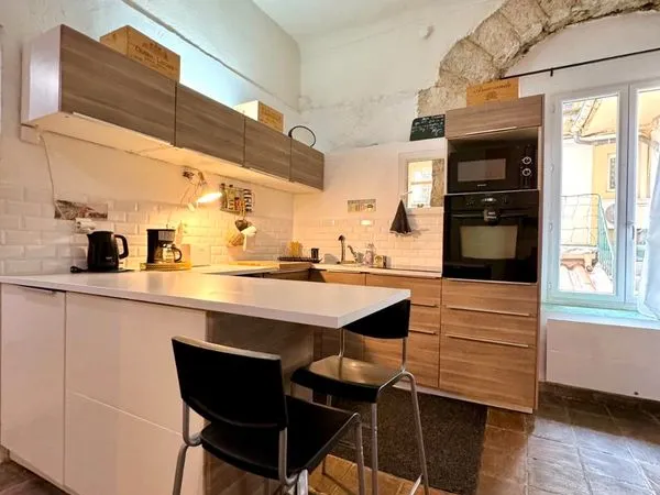 NICE GARIBALDI / COULÉE VERTE - 55 m² Carrez (70 m² au sol), Pièce de vie 30 m², Pierres & Carrelage