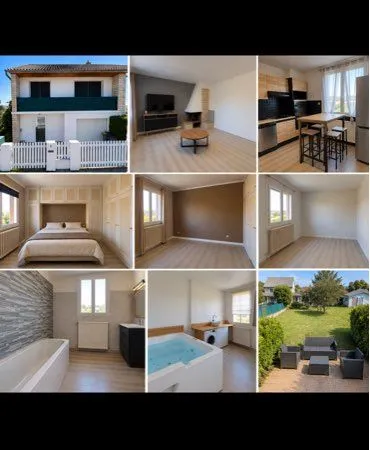 Maison meublée - 3 chambres - Jardin et garage
