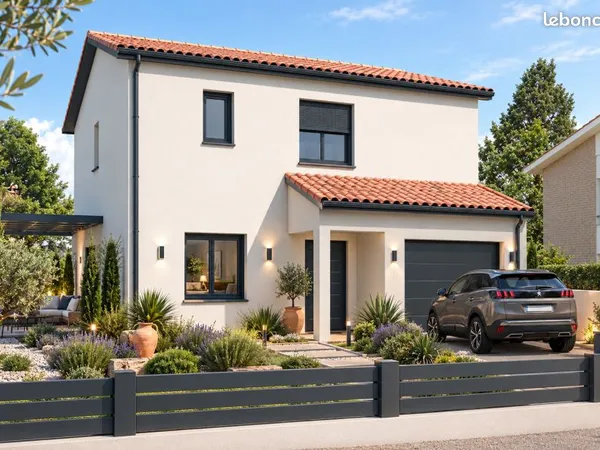Maison neuve étage à La Palme (11480) : 83 m², 3 chambres, garage et terrain de 391 m²