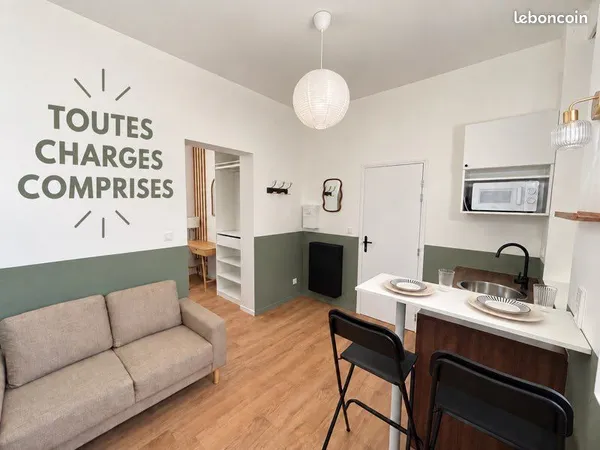 ✨Beau studio bis NEUF meublé TOUTES charges inclues✨