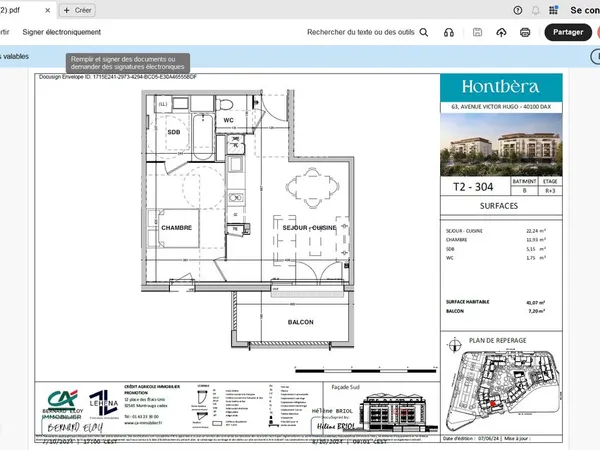 Vends Appartement T2 sur plan