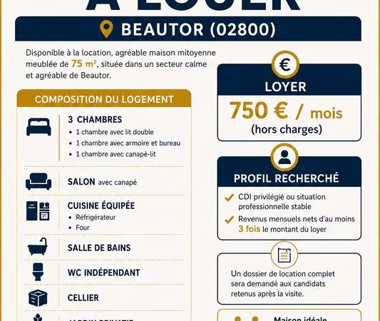 Maison meublée à louer