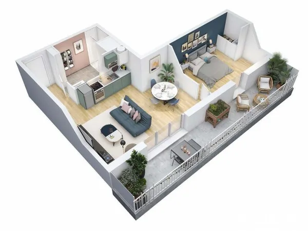 Appartement 2 pièces 44 m²