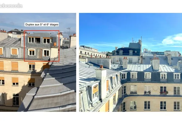 Duplex comme une maison dans le ciel de Paris, climatisée