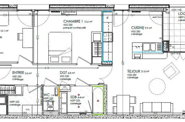 Appartement 3 pièces 72 m²