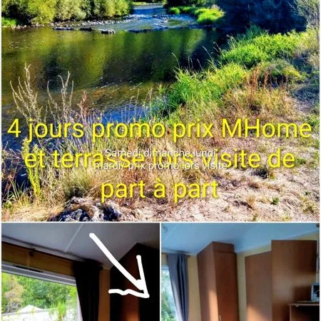Offre septembre mobilhome terrasse sur parcelle louée camping et services