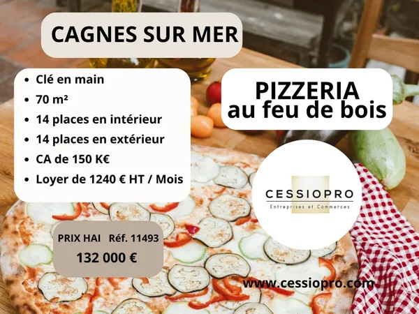 Pizzeria au Feu de Bois Clé en Main Cagnes-sur-Mer, à 200 m de la mer