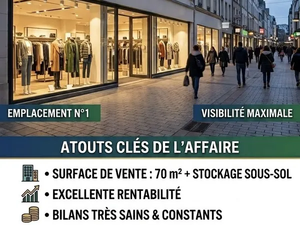 Fonds de commerce 1 pièce 70 m²