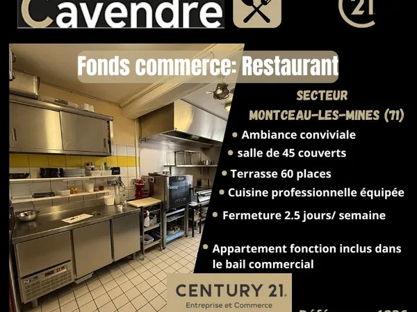 Fonds de commerce, restaurant 1 m² MONTCEAU LES MINES