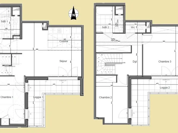appt T4 neuf à vendre en Nue Propriété SAINT CLOUD (92) surface habitable 96.37 m2 + loggias + 2 par