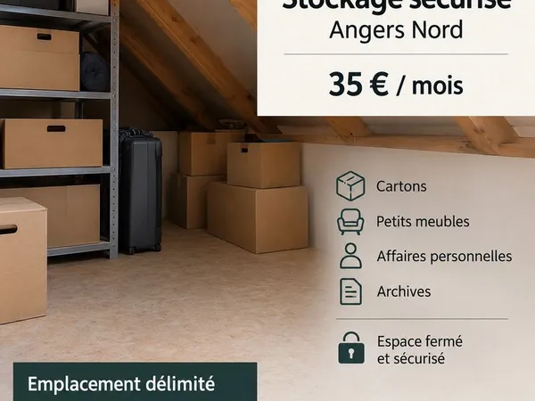 Stockage sécurisé - Angers Nord - 35 /mois