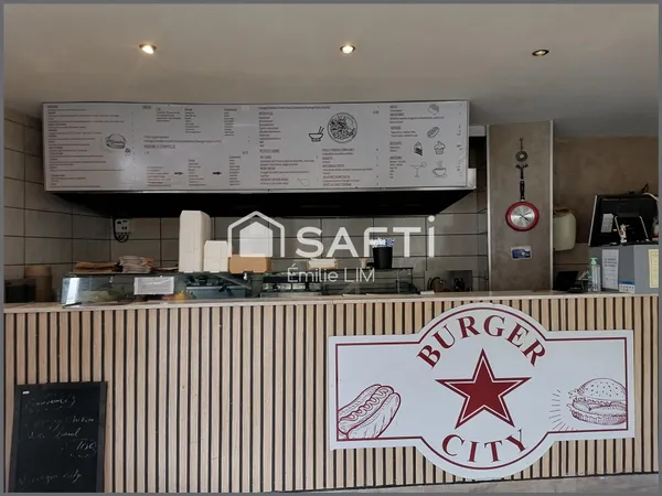 Fond de commerce pour activité de restauration rapide avec appartement inclus