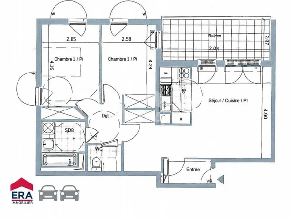 Appartement 3 pièces 68 m²