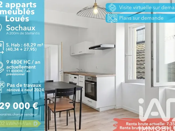 Appartement 2 pièces 68 m²