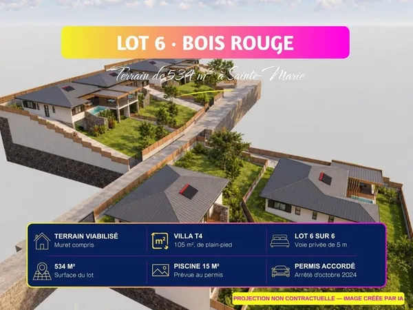 Lot 6 — Terrain à bâtir viabilisé de 534 m² avec permis de