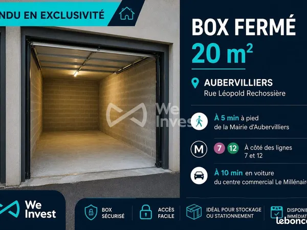 Parking/box 20 m² Aubervilliers