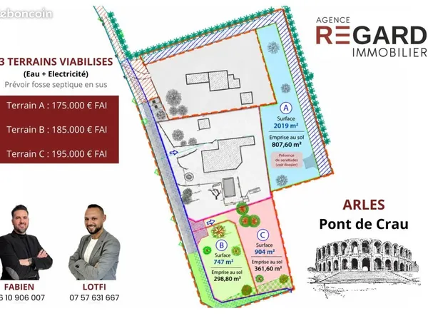 Terrain 2 019 m² Arles