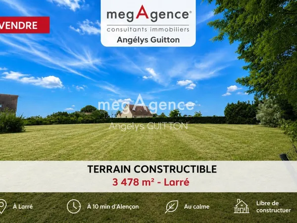 Terrain constructible de 3 478 m² à 10 minutes d'Alençon
