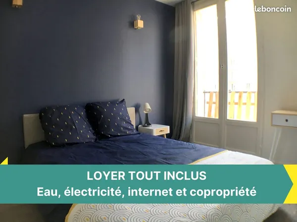 🌟 Chambre Meublée avec balcon en Colocation - Tout Inclus, Proche Tram, Campus et Centre ville 🏡