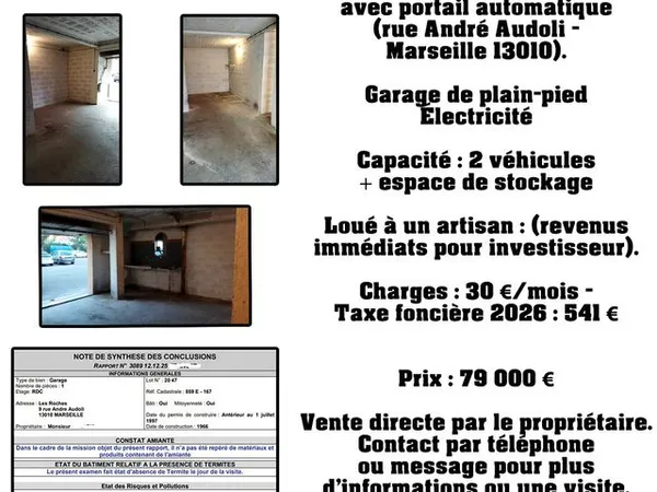 Grand garage de 50 m2