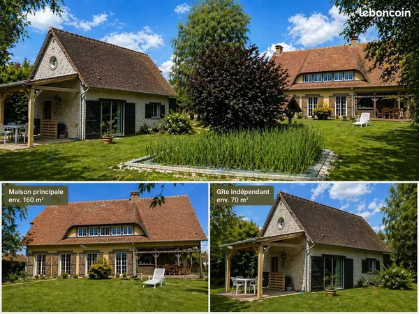 Maison familiale + gîte indépendant - 230 m² - Terrain 1 800 m² - 299 000